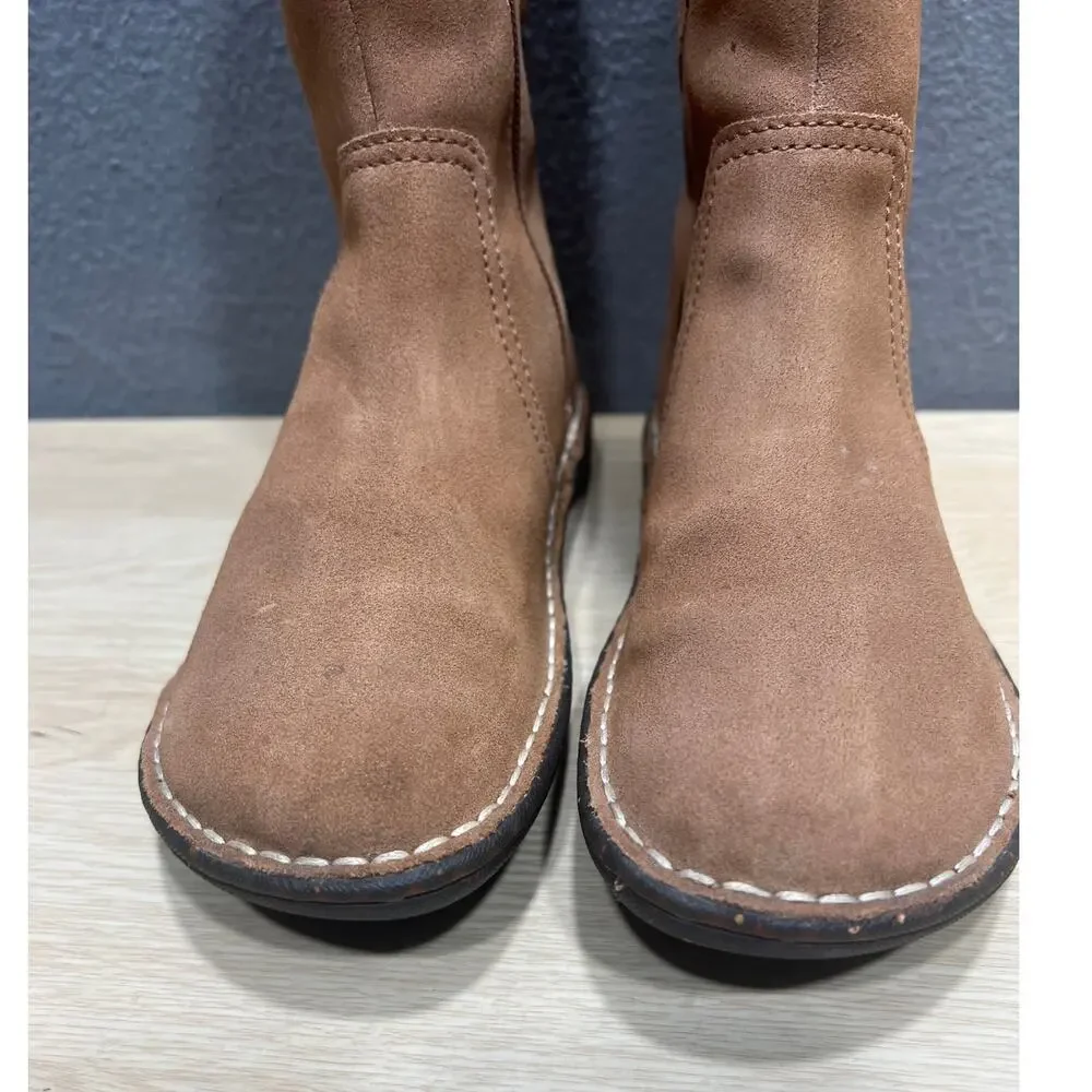 UGG Skylair Brown Leather/Knit Wedge Shearling Kids Size 3 Boots S/N 1973